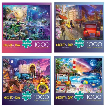 Buffalo TOYS 1000 Piece Puzzle Assortment - Day to Night
