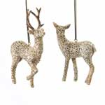 Patterned Deer Ornament - Two Assorted