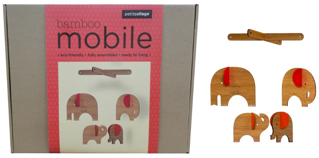 Petit Collage Deluxe BamBoo MoBile - Red Elephant