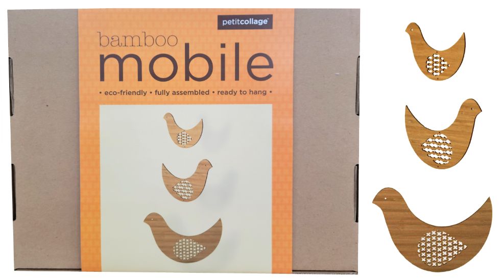 Petit Collage Deluxe BamBoo MoBile - Bird Trio