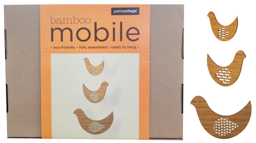 Petit Collage Deluxe Bamboo Mobile - Bird Trio