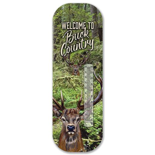 ''Welcome to Buck Country'' Metal Thermometer