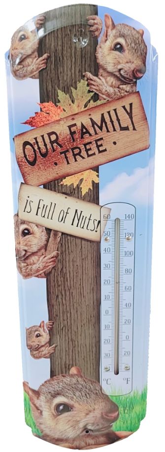 ''Family Tree Of Nuts'' Metal Thermometer