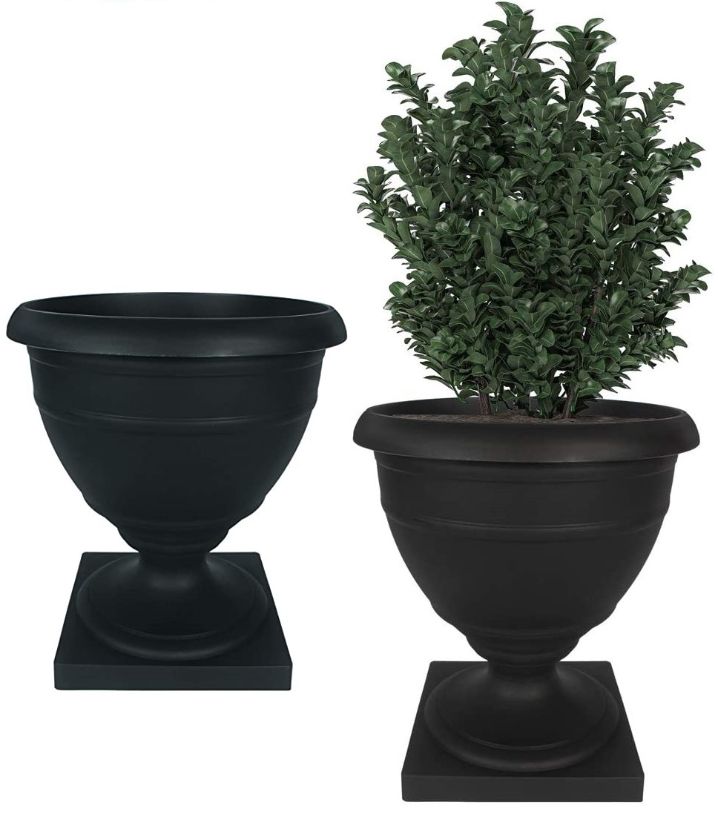 Olympia Urn Style Planter - Black Onyx