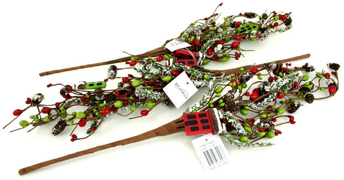 Winter Home Decorative Berry Stem Set of 3