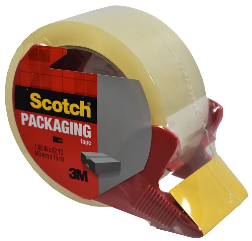 3M Scotch Packaging TAPE With Dispenser - 1.88'' x 82 YD