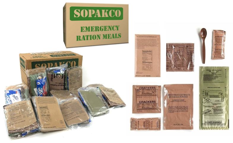 Sopakco Emergency Ration Meals - 16 Assorted Individual MRE Meals