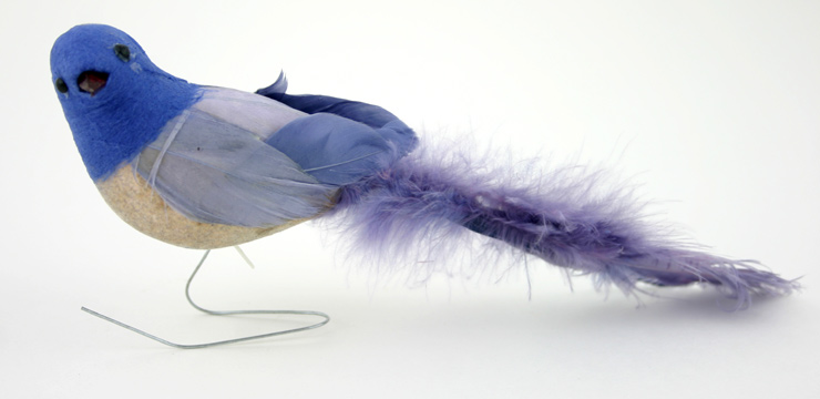 Grey / Purple Feathered Bird