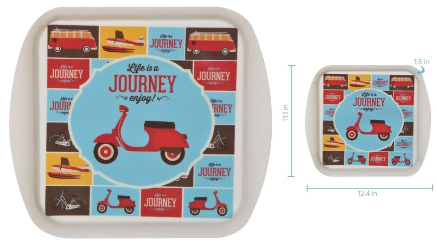 ''Life Is A Journey; Enjoy'' Melamine Tray