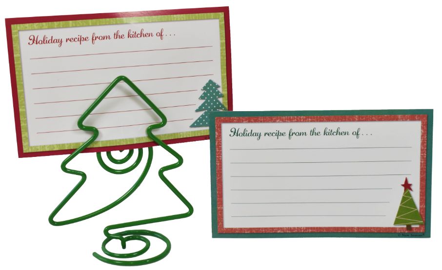 Christmas Tree Recipe Holder & Cards Set