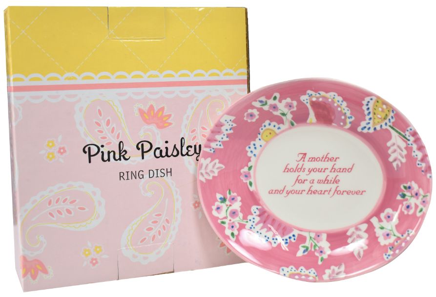 Mother Pink Paisley Ring Dish