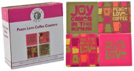 Peace Love COFFEE Coasters - Set of 4