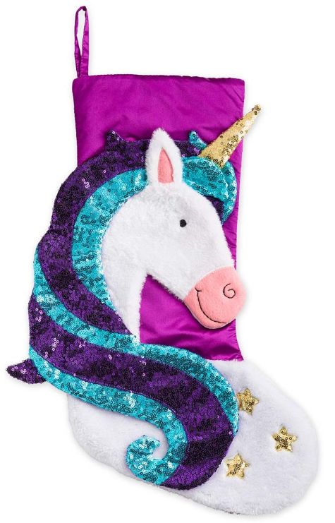 HearthSong Sparkly UNICORN Stocking