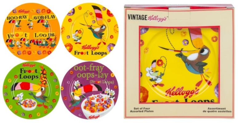 VINTAGE Kellogg's ''Froot Loops'' Plates - Set of 4