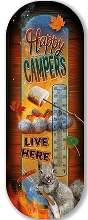 ''Happy Campers'' Metal Thermometer