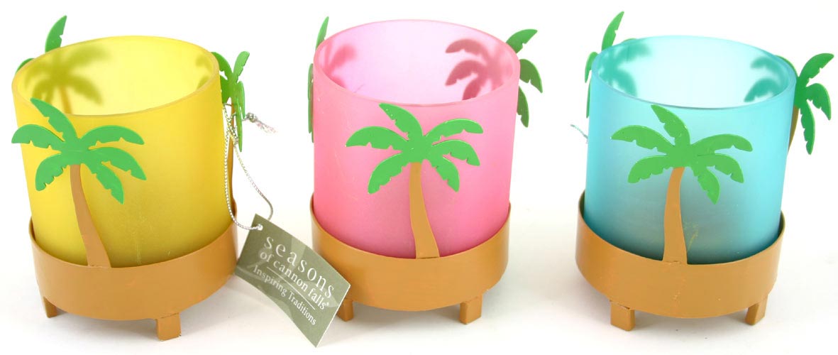 Palm Tree CANDLE Holders - 3 Assorted
