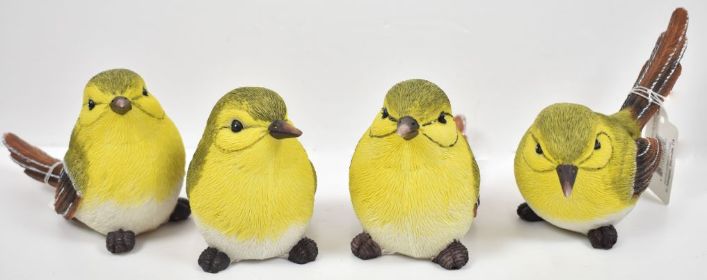 Large Yellow & BROWN Tail Bird Figure - 4 Assorted