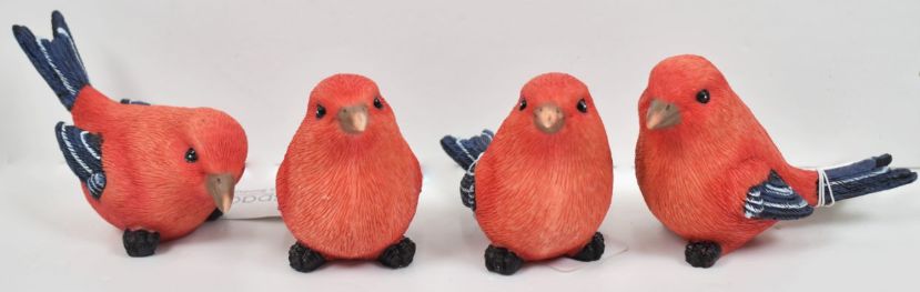 Small Red & Blue Tail Bird Figure - 4 Assorted