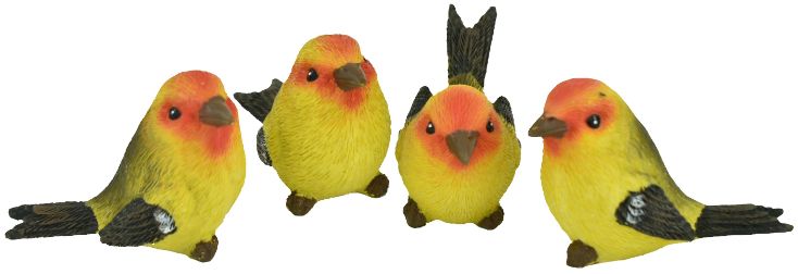 Mini Orange Face Bird Figure - 4 Assorted