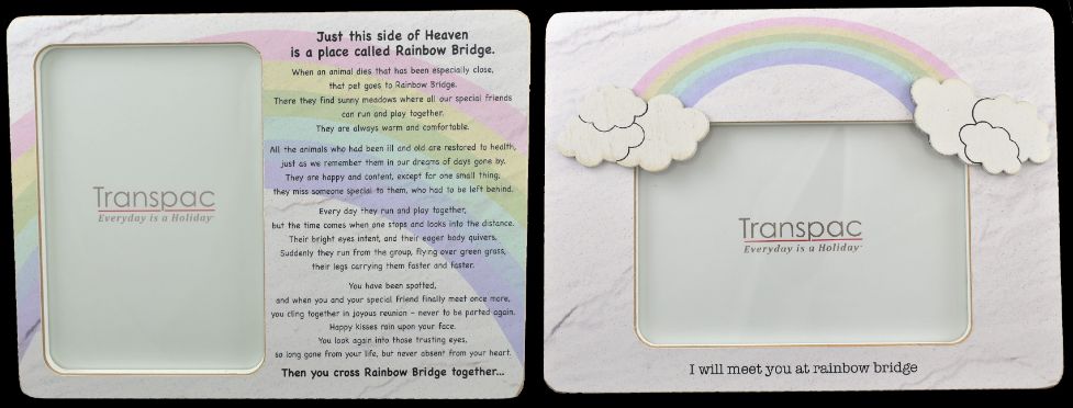 Rainbow Bridge Pet Memorial Frame - 2 Assorted