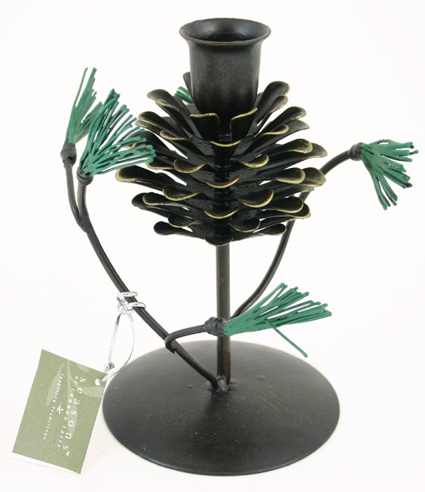 Metal Pine Cone CANDLE Holder