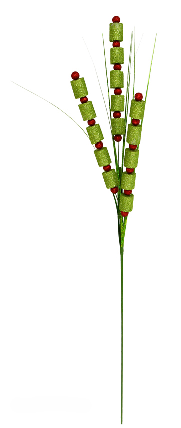 Red / Green Glitter Stem - 30''