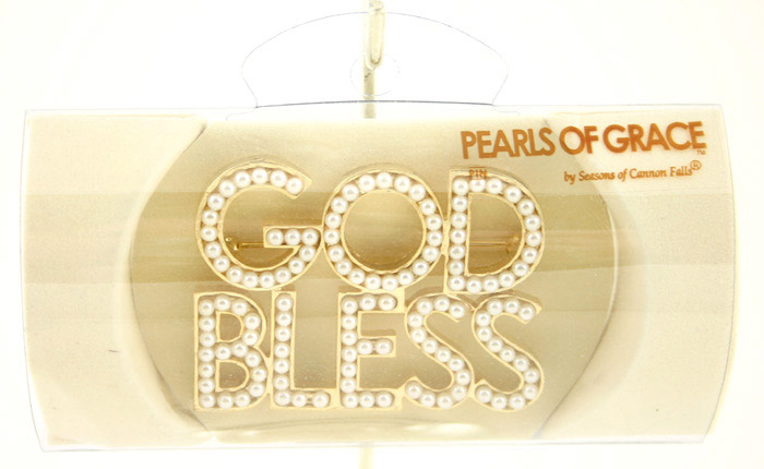 GOD BLESS Pearls of Grace Pin