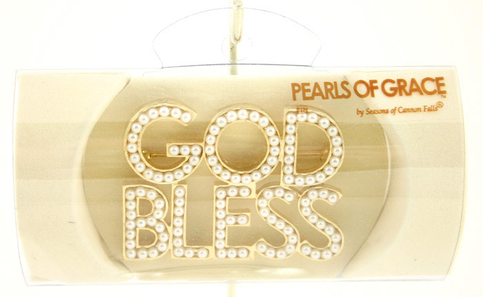 GOD BLESS PEARLs of Grace Pin