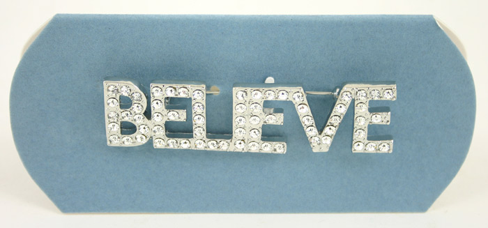 BELIEVE Genuine Austrian Crystal Pin