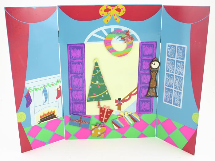 Christmas Scene Hinged Backdrop with MAGNETS