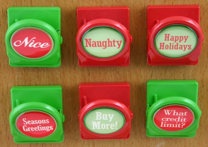 CHRISTMAS Clip Magnets - 6 Assorted