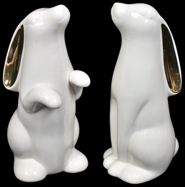 Gold Accent Bunny Figure - 2 Assorted