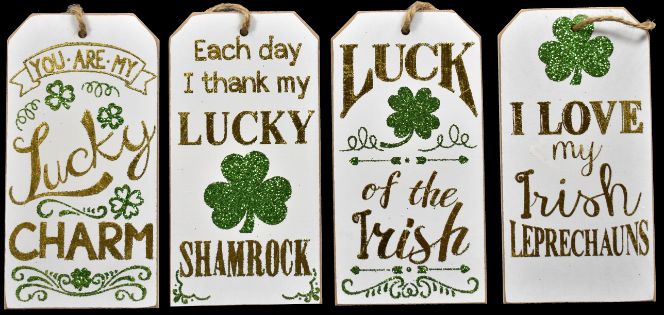 St. Patrick's Day Tag Dcor - 4 Assorted