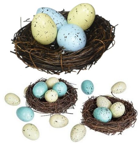 22 Piece Vine Bird Nests & Artificial Egg Set