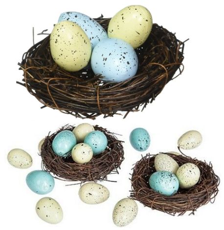 22 Piece Vine Bird Nests & Artificial EGG Set