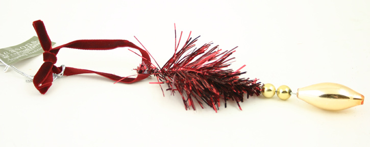 Large Red Drop Tinsel Ornament