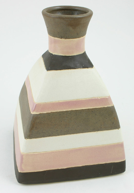 Pink & Brown Striped VASE