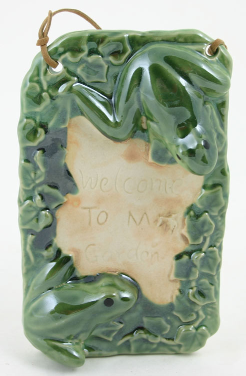 Welcome to My Garden Frog Plaque