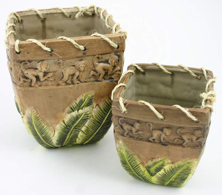 Set of 2 SquAre Monkey ContAiners