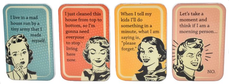 VINTAGE ''Mom'' Humor Vertical Magnet - 4 Assorted