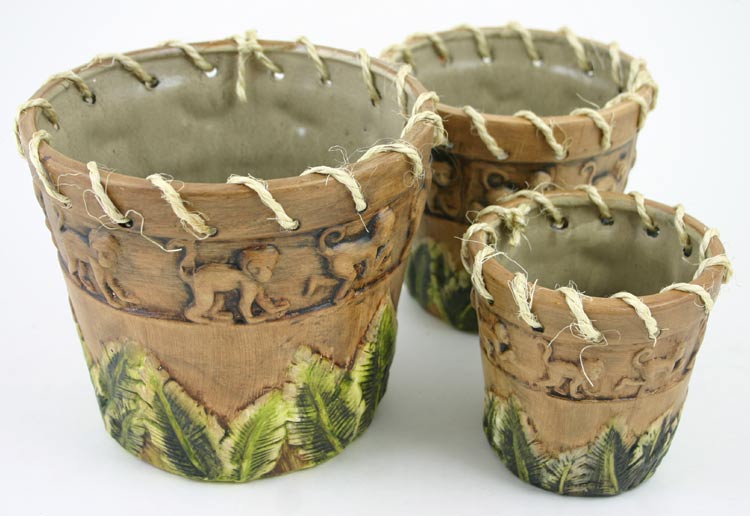 Set of 3 Round Monkey ContAiners