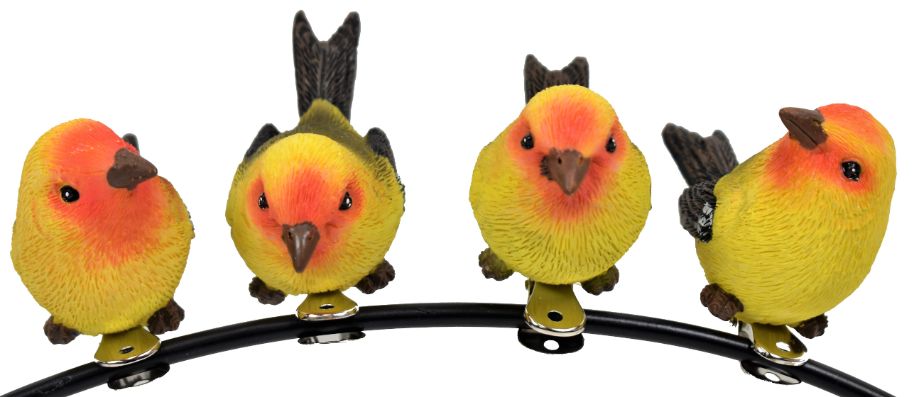 Yellow Bird With Orange Face Clip - 4 Assorted