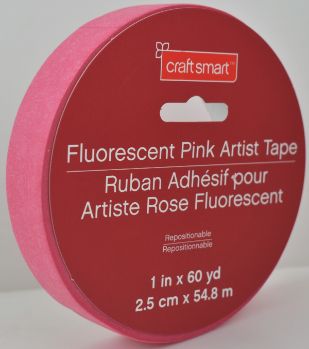Fluorescent Pink Artist TAPE - 1'' x 60 Yards