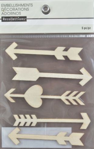 Assorted Wooden Arrow Embellishments - Pack of 5
