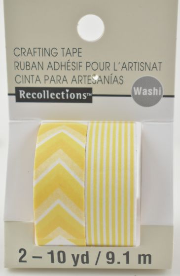 Yellow Stripe Washi Craft TAPE - 2 Pack 10 yd.