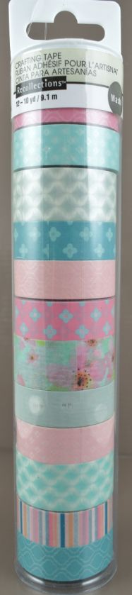 Pastel/Floral Washi Crafting TAPE - 12 Pack - 10 yd