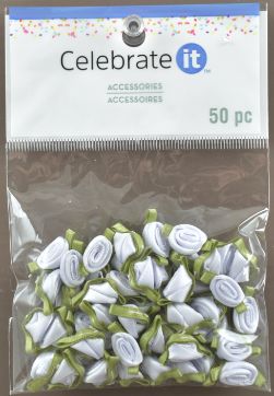 BABy Blue SAtin RiBBon Rosette ACCessories - PACk of 50