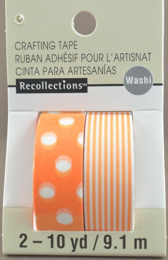 Orange & White Washi Craft Tape - 2 Pack 10 yd.