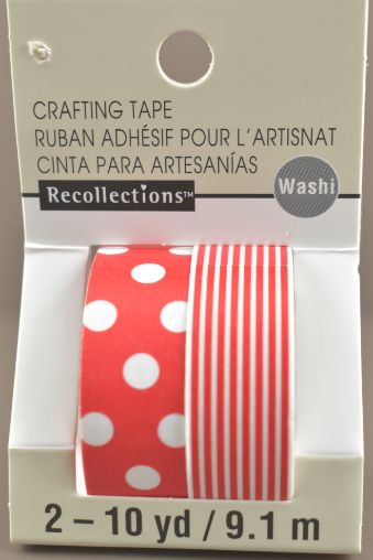 Red & White Washi Craft TAPE - 2 Pack 10 yd.