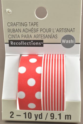 Red & White Washi CRAFT Tape - 2 Pack 10 yd.